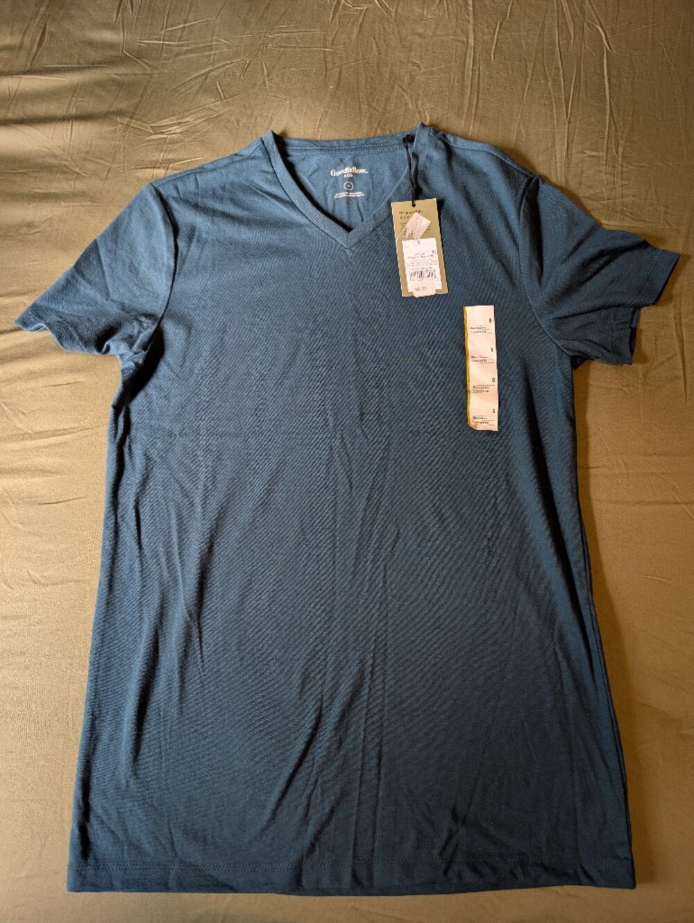 Goodfellow & Co Men's Short Sleeve V-Neck Tee - Teal Blue